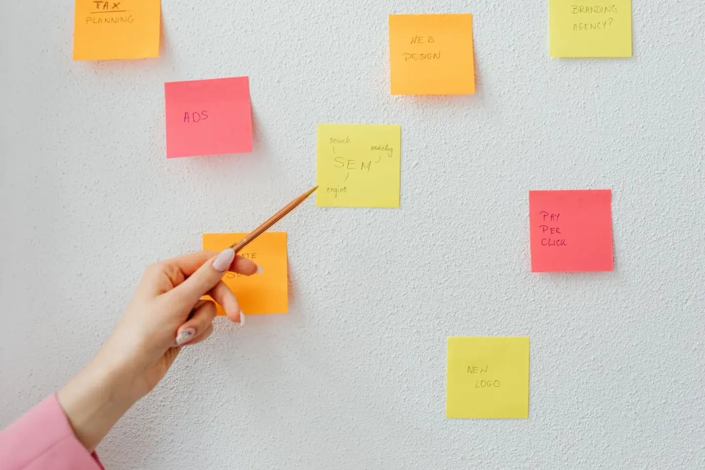 Mapping a customer journey with sticky notes during a planning session